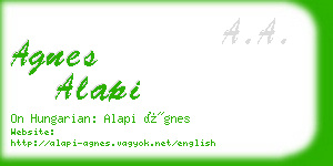 agnes alapi business card